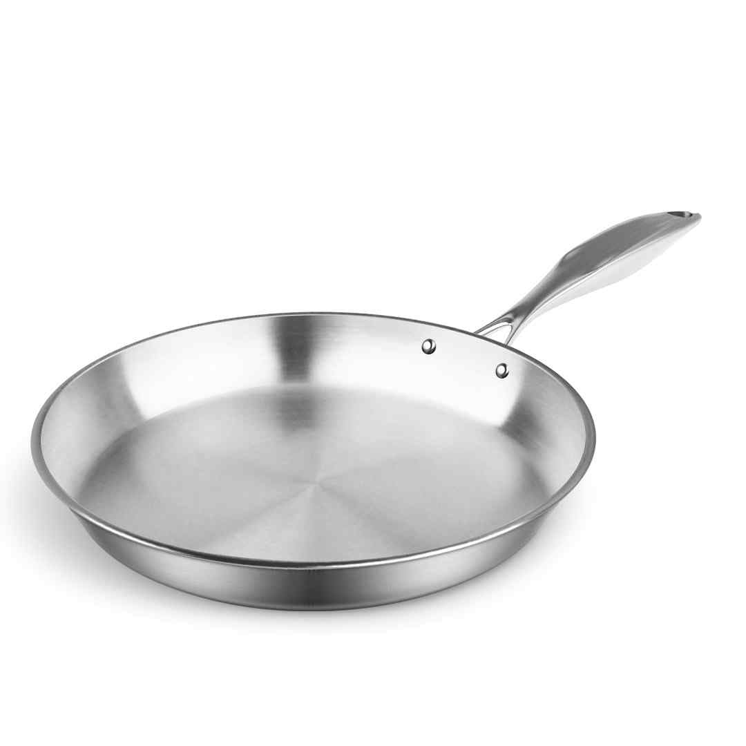 14" Silver Stainless Steel Frying Pan - Kitchen & Dining
