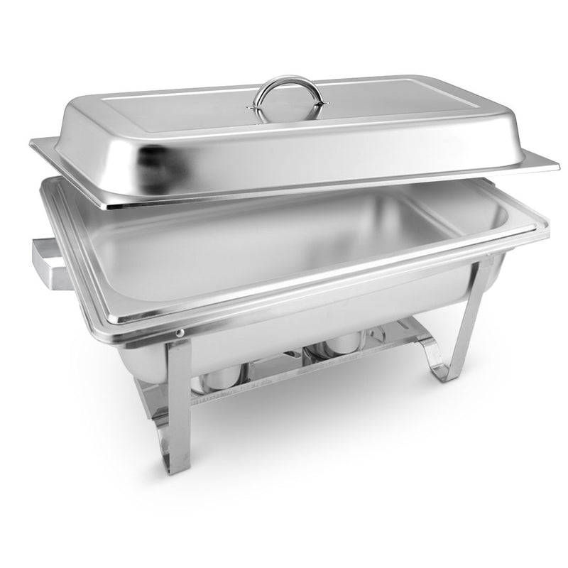 9" Silver Stainless Steel Chafing Dish With Stand - Kitchen & Dining