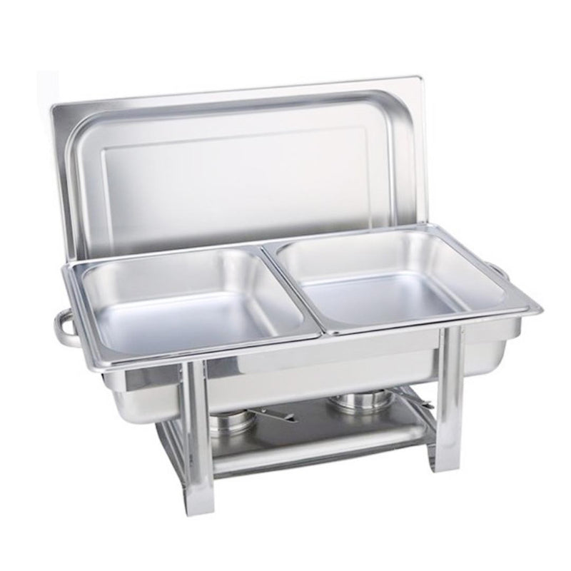 9" Silver Stainless Steel Chafing Dish With Stand - Kitchen & Dining