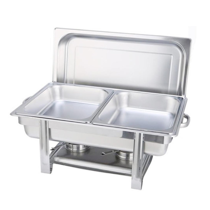 9" Silver Stainless Steel Chafing Dish With Stand - Kitchen & Dining
