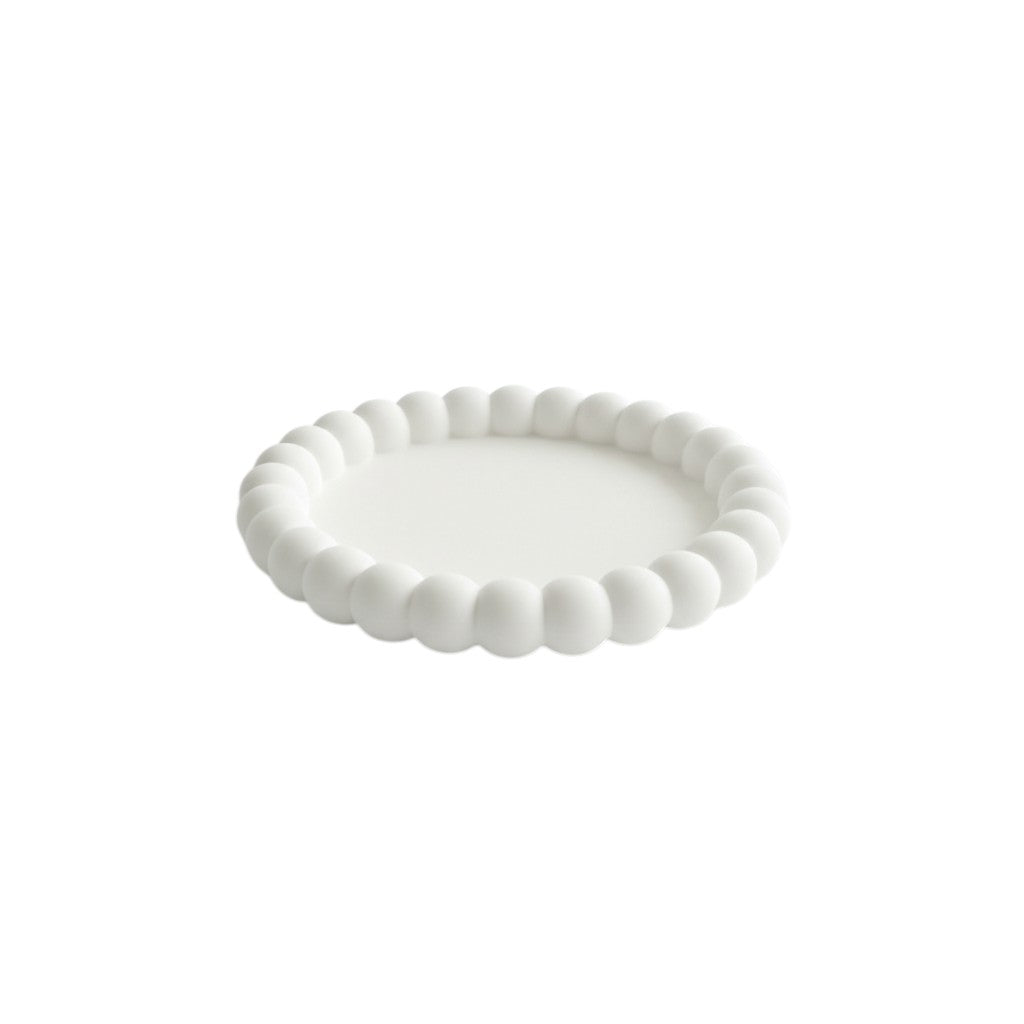 6" White Resin Handmade Round Trinket Tray - Kitchen & Dining