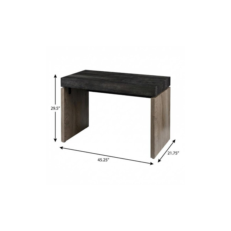 45" Black and Brown Wood Sled - Office