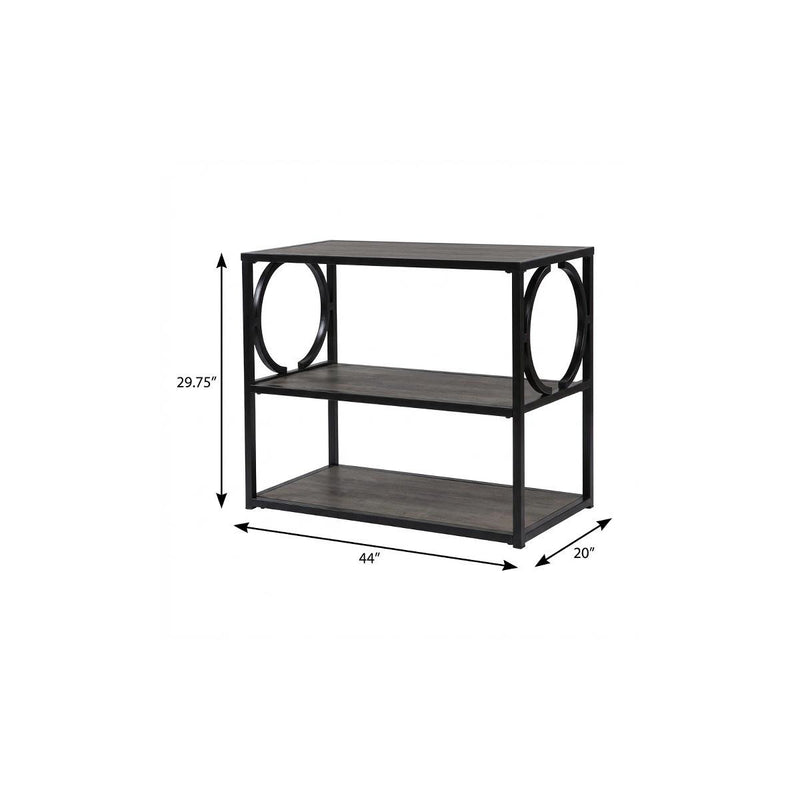 44" Gray and Black Wood Pedestal - Office