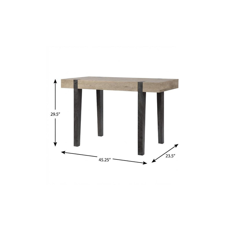 45" Natural and Dark Brown Wood Parsons - Office