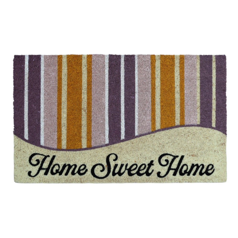 18" X 30" Beige and Black Coir Home Sweet Home Outdoor Door Mat - Home & Garden