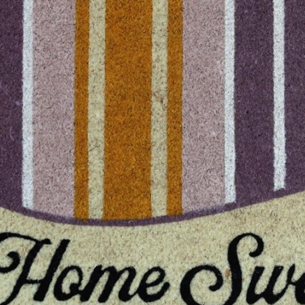 18" X 30" Beige and Black Coir Home Sweet Home Outdoor Door Mat - Home & Garden