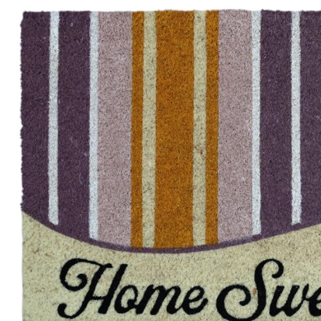 18" X 30" Beige and Black Coir Home Sweet Home Outdoor Door Mat - Home & Garden