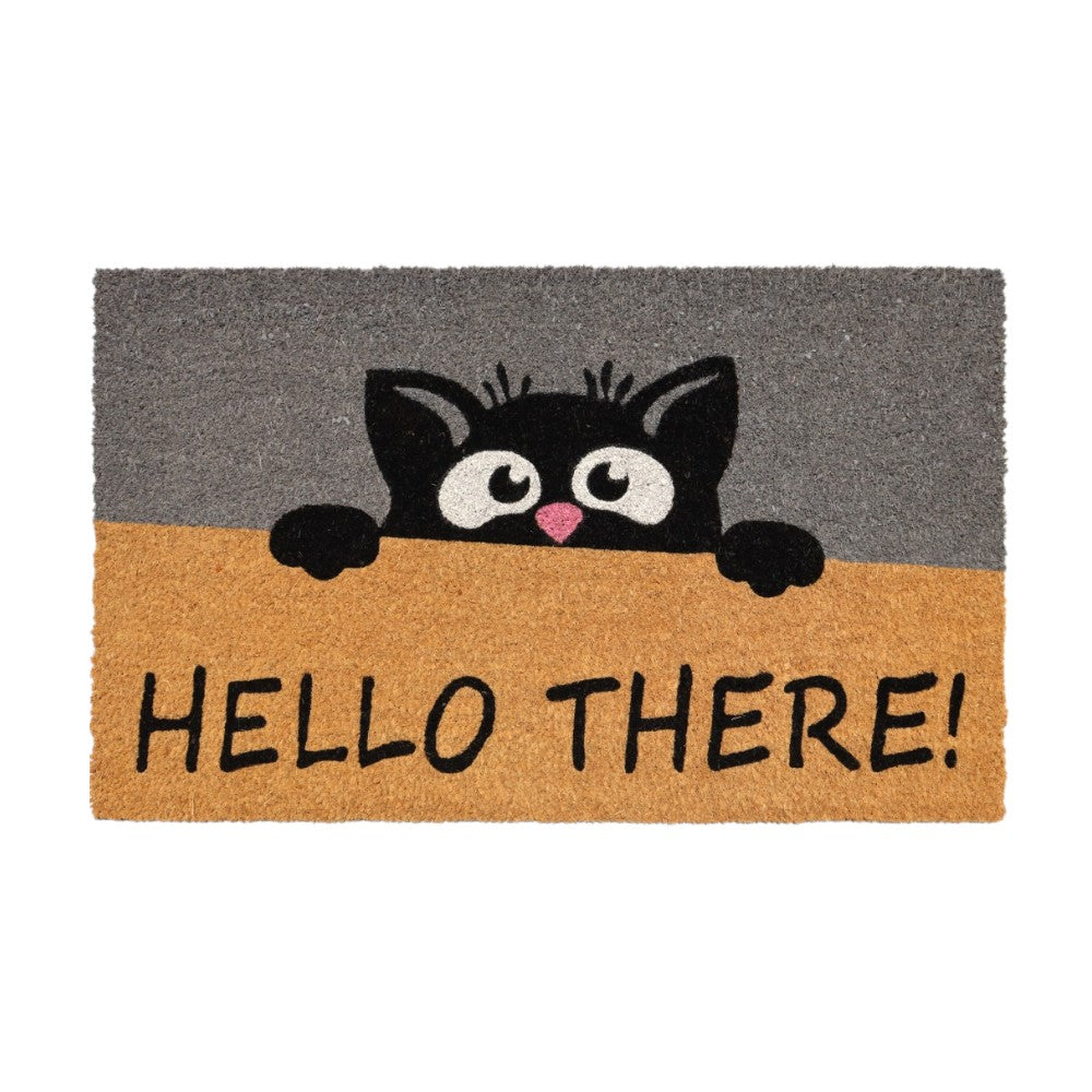 18" X 30" Beige and Black Coir Animal Print Outdoor Door Mat - Home & Garden