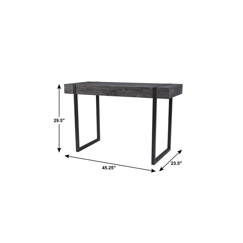 45" Black Wood Sled Writing Desk - Office