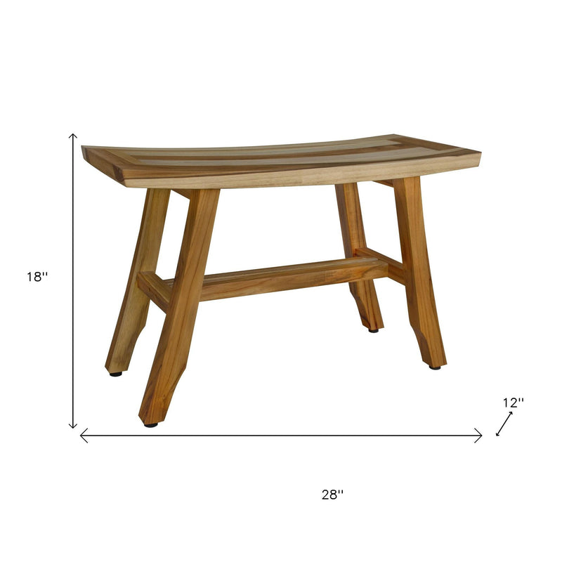 28" Natural Teak Rectangular Shower Bench - Bed & Bath