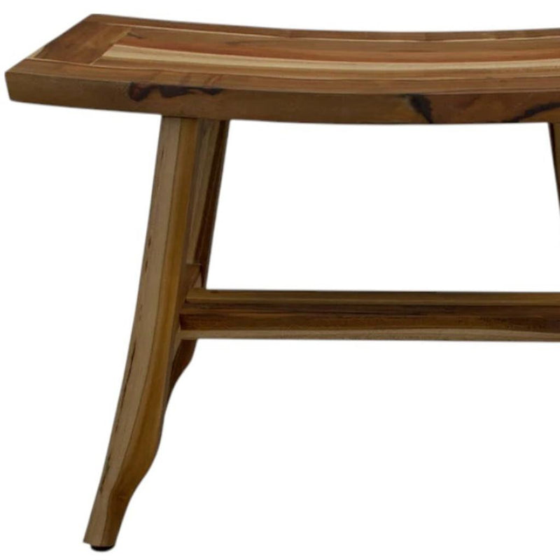 24" Brown Teak Rectangular Shower Bench - Bed & Bath