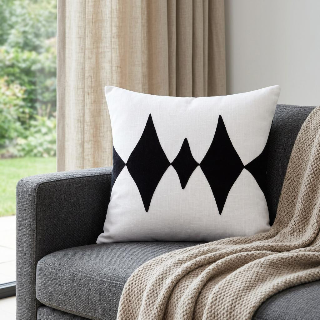 20" Black and White Throw Pillow - Home & Garden