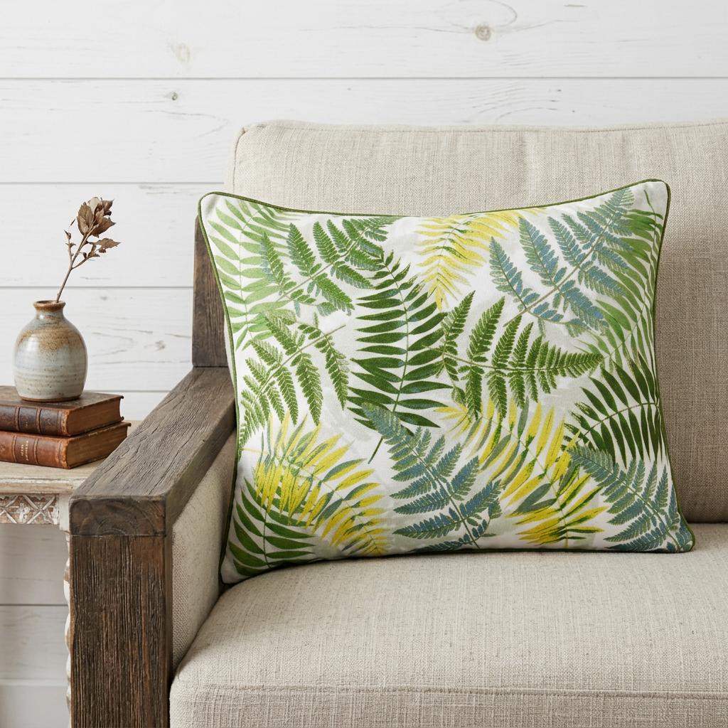 14" X 20" Forest Green And Yellow Polyester Floral Zippered Pillow - Home & Garden
