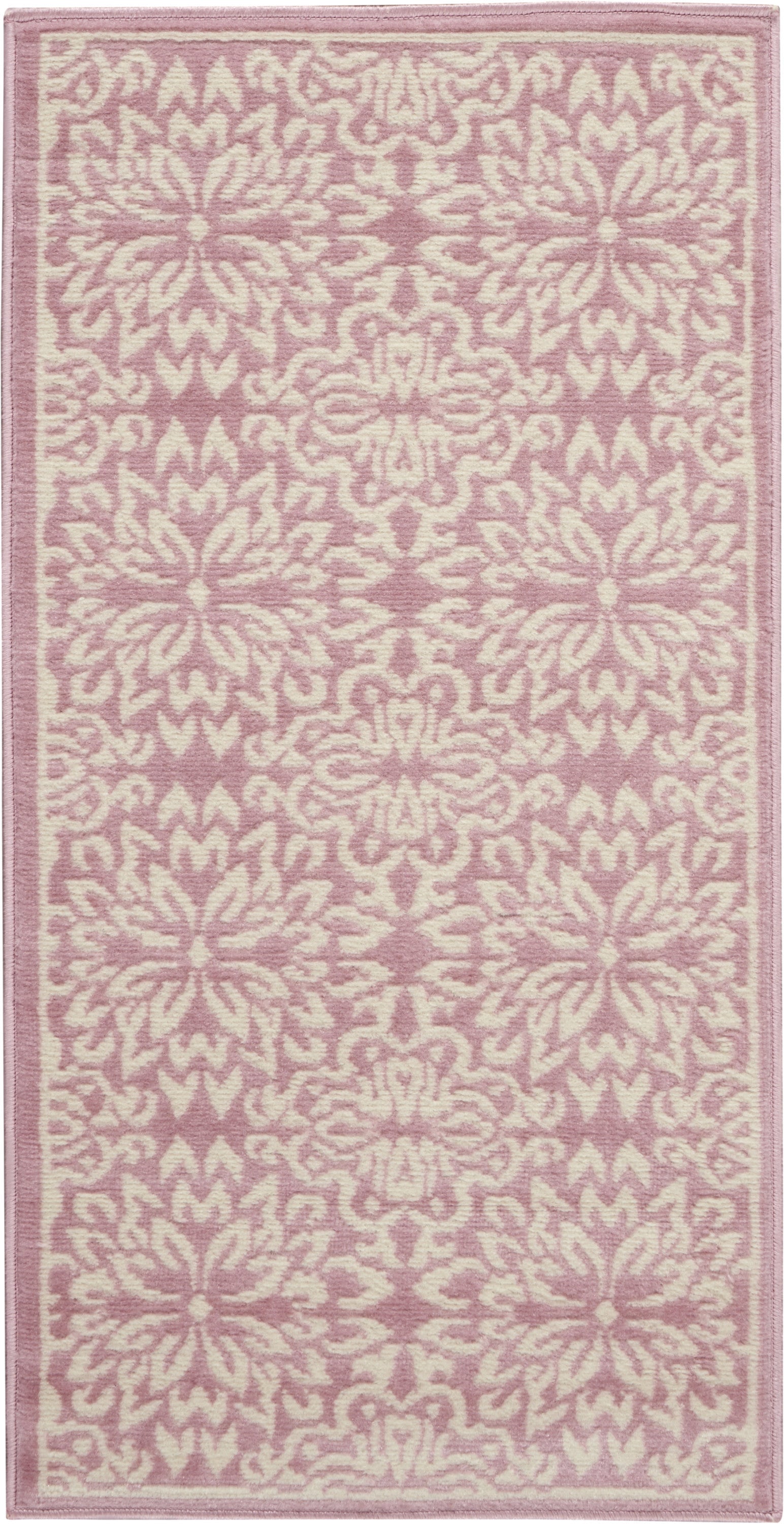 2' X 4' Pink Floral Power Loom Area Rug - Home & Garden