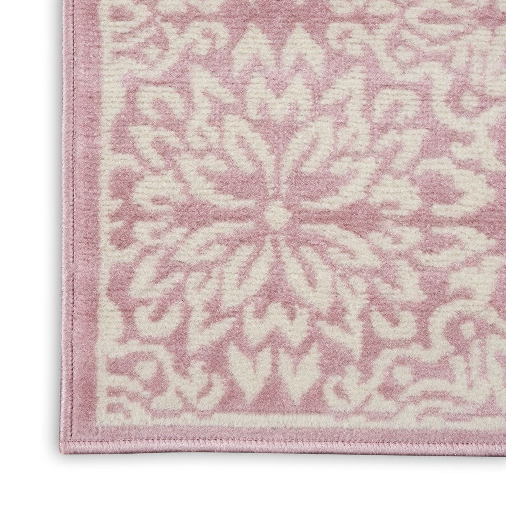 2' X 4' Pink Floral Power Loom Area Rug - Home & Garden