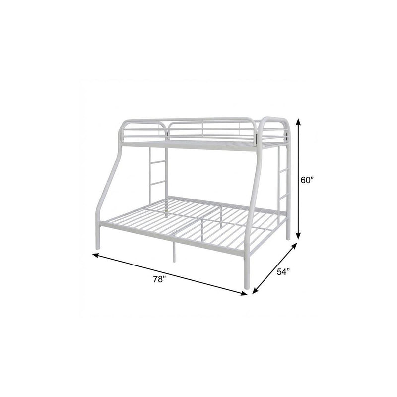 White Twin Over Full Contemporary Metal Bunk Bed - Bed & Bath