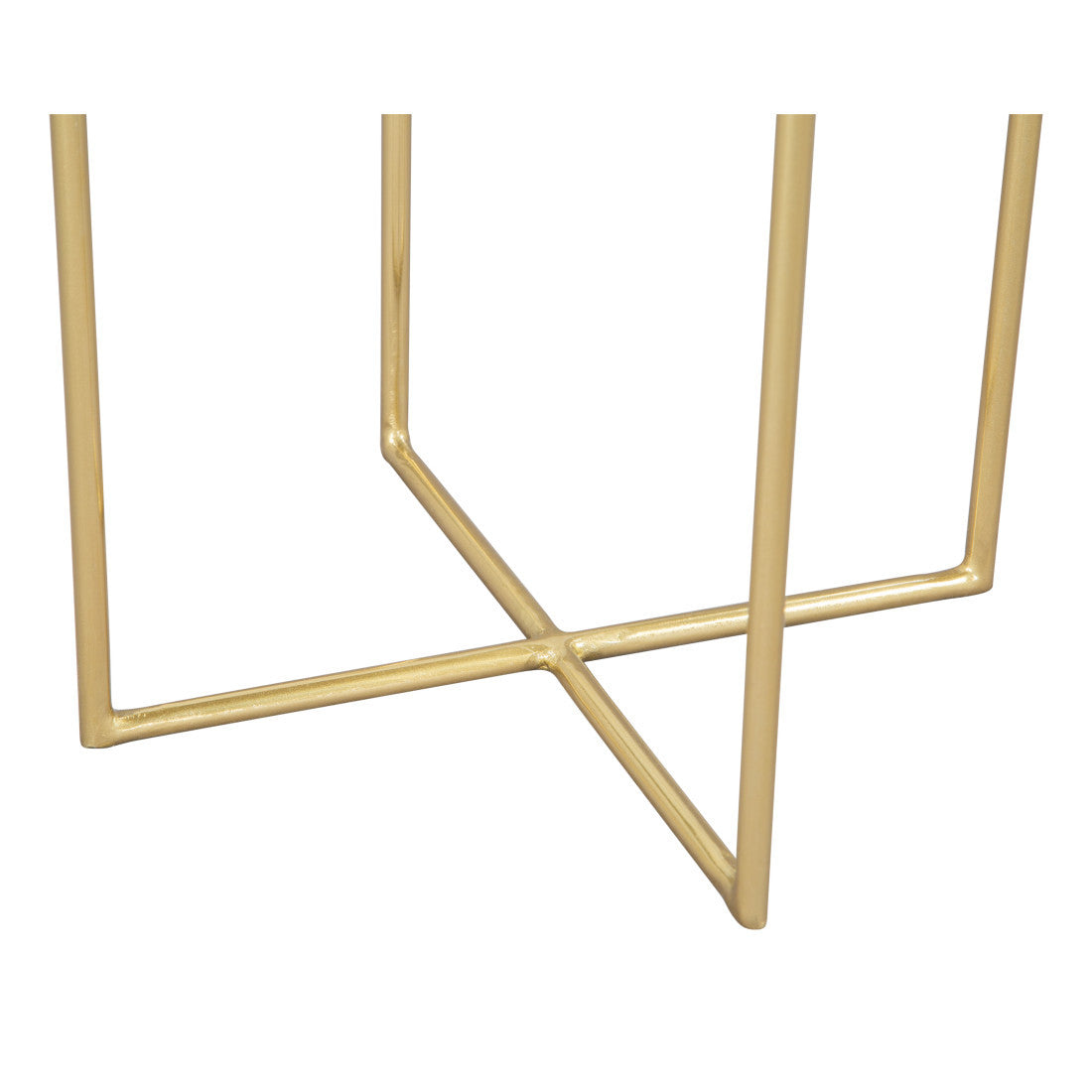 21" Gold Aluminum And Iron Cross Legs End Table - Living Room