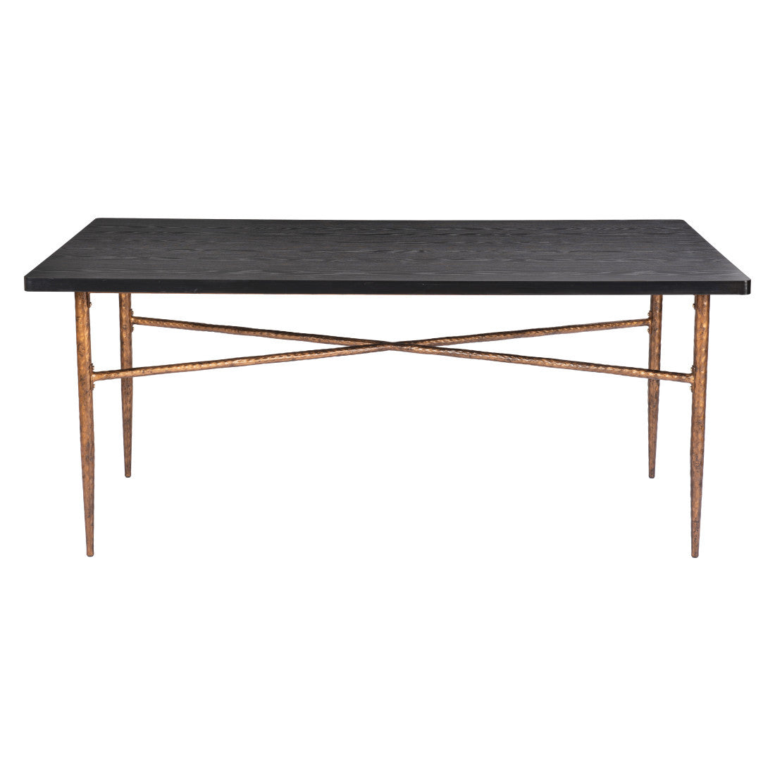 72" Black and Bronze Wood and Steel Dining Table - Kitchen & Dining