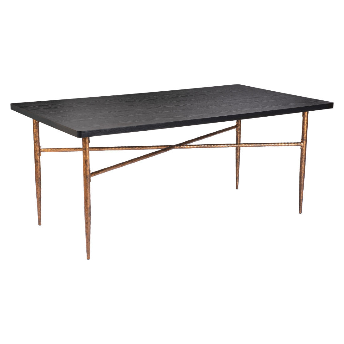 72" Black and Bronze Wood and Steel Dining Table - Kitchen & Dining
