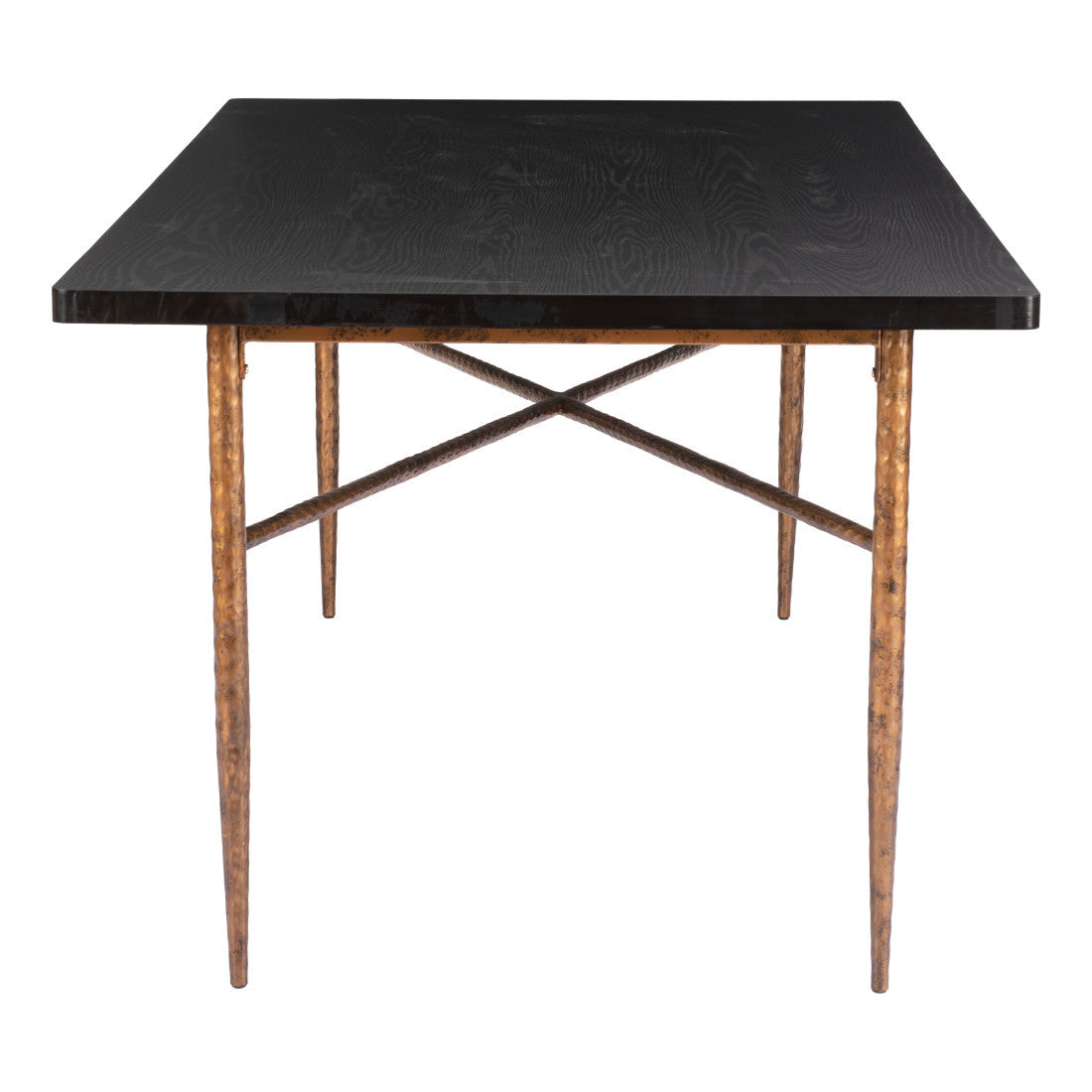 72" Black and Bronze Wood and Steel Dining Table - Kitchen & Dining