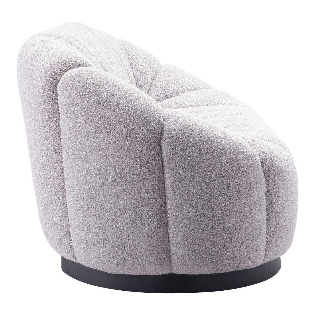 85" Light Gray Upholstered Curved Sofa - Living Room