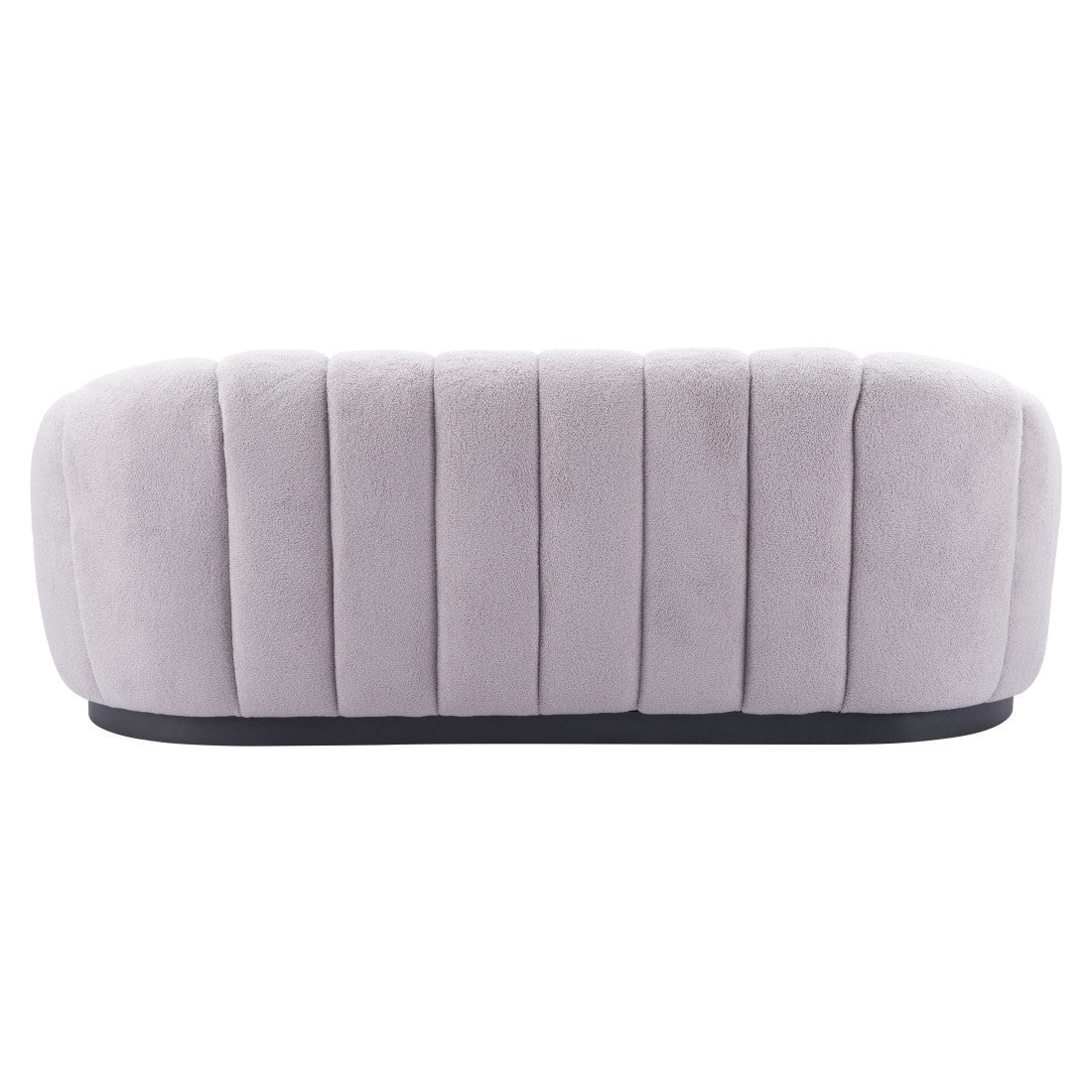 85" Light Gray Upholstered Curved Sofa - Living Room