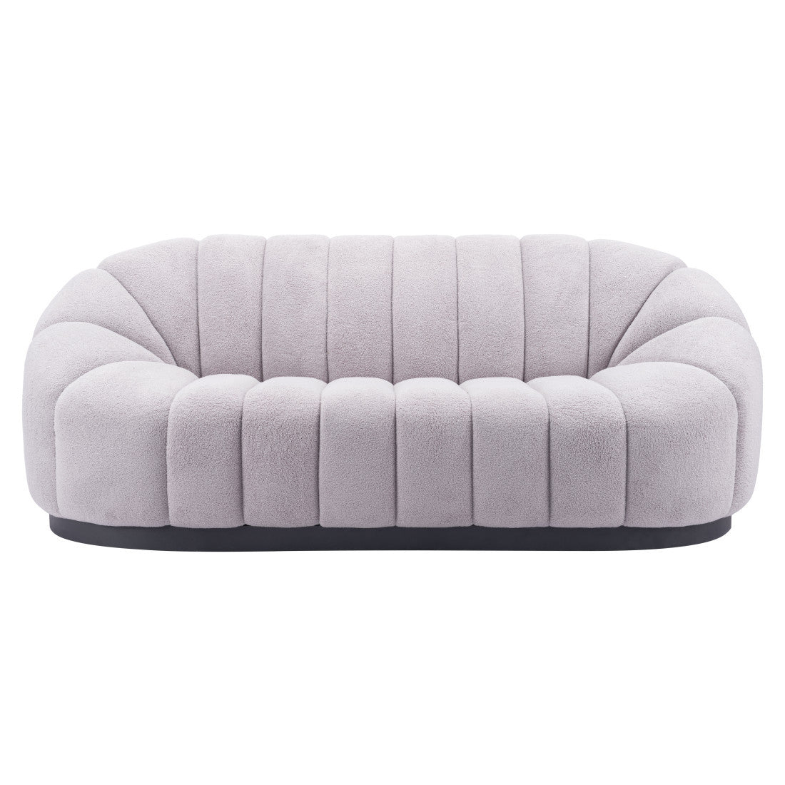 85" Light Gray Upholstered Curved Sofa - Living Room