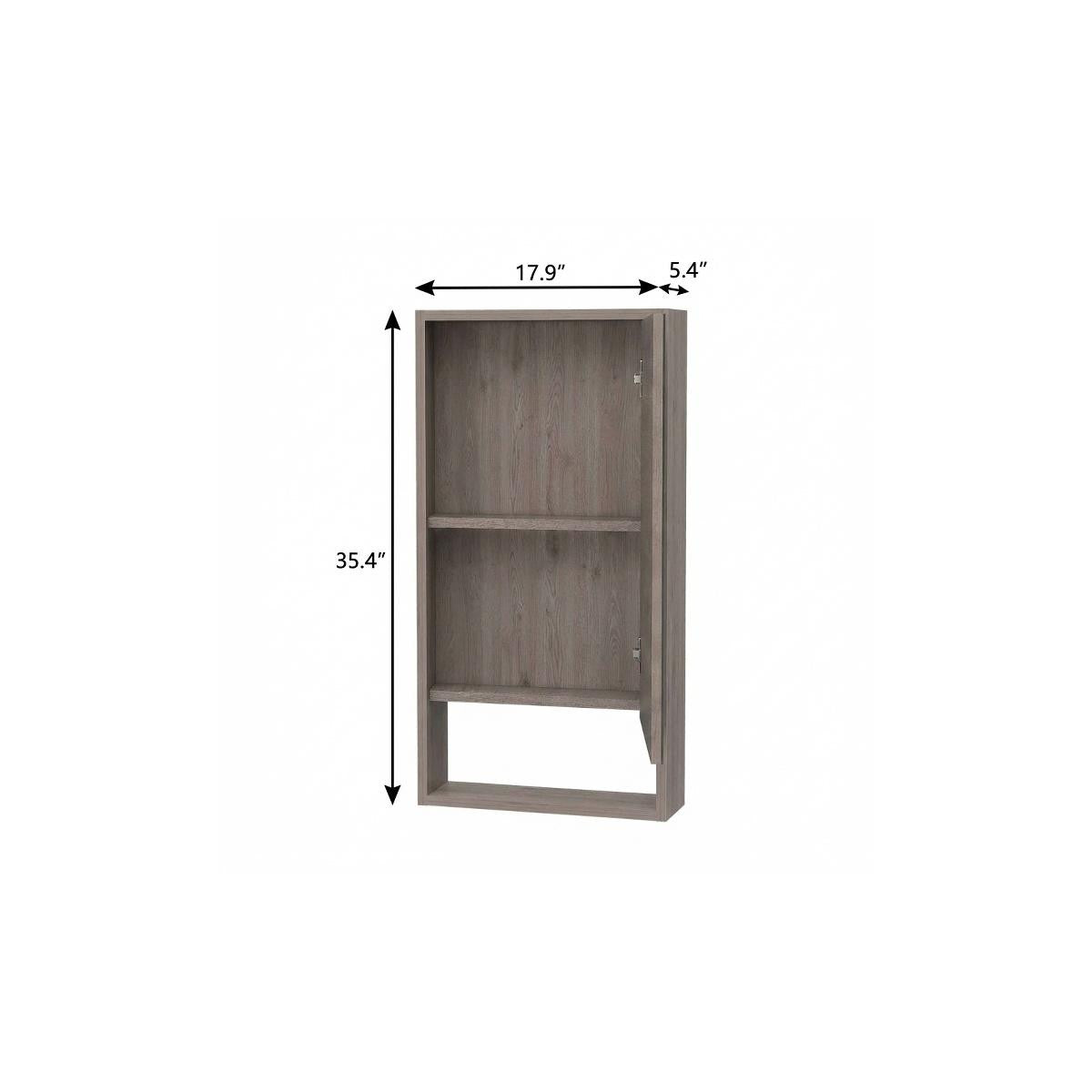 18" Light Gray Wood Floating Double Door Bathroom Vanity And Medicine Cabinet With Mirror - Bed & Bath