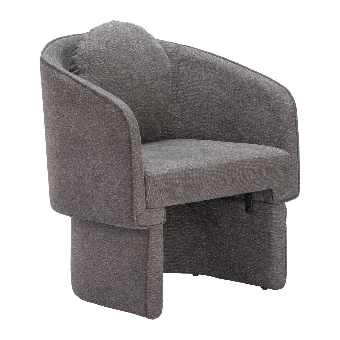 28" Gray Upholstered Club Chair And Toss Pillow - Living Room