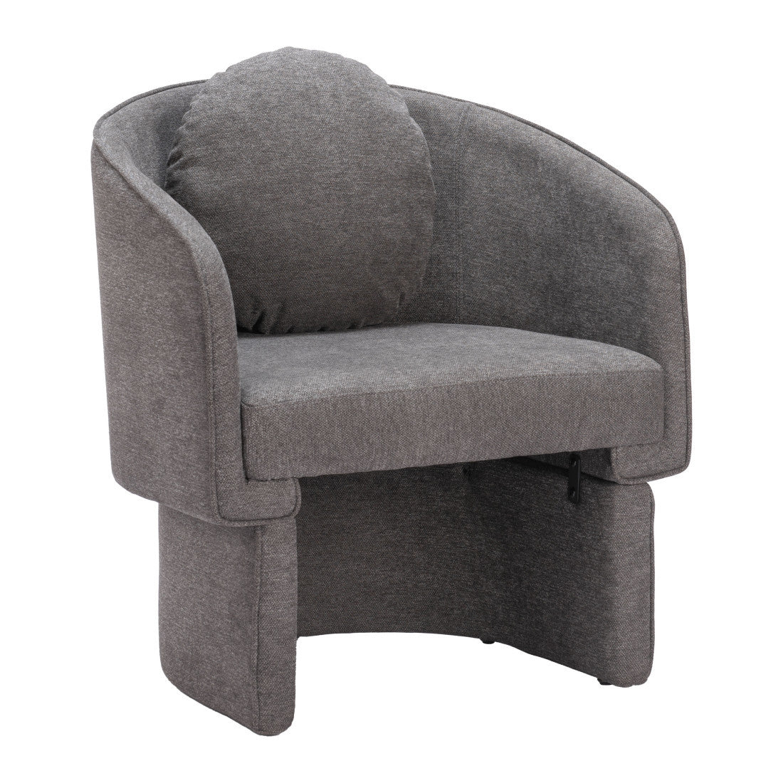 28" Gray Upholstered Club Chair And Toss Pillow - Living Room