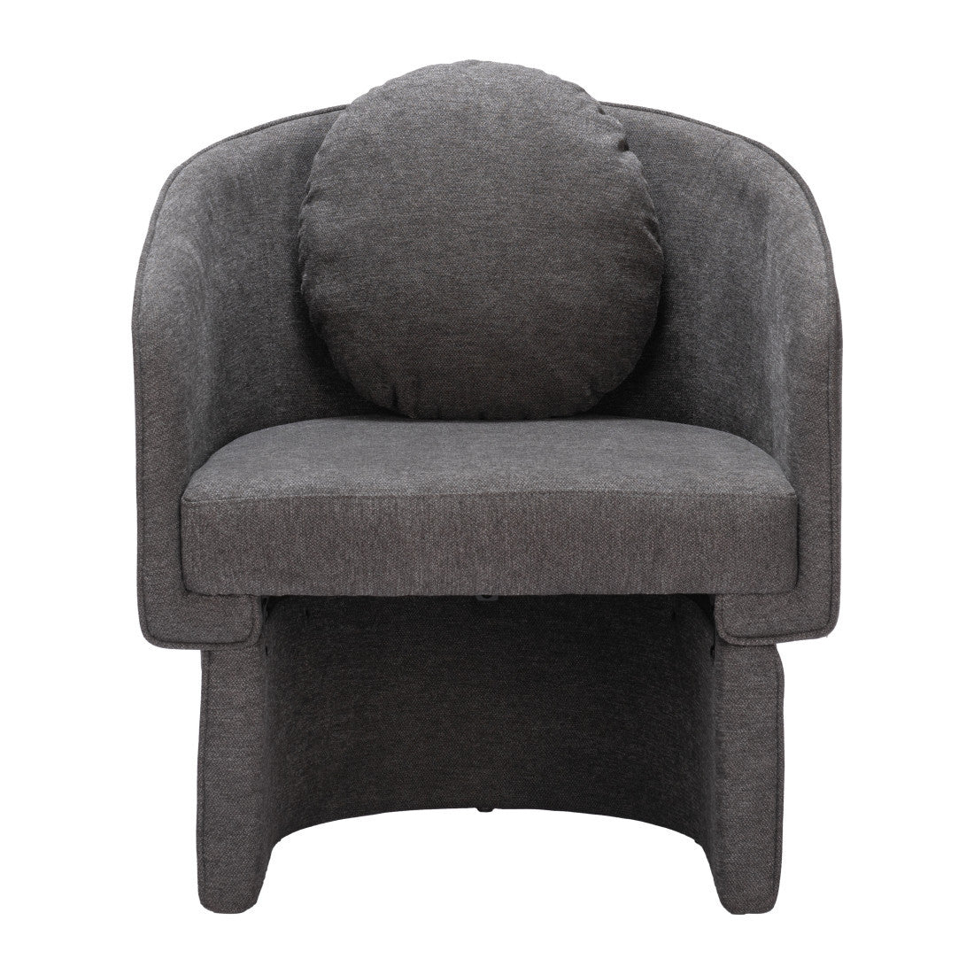28" Gray Upholstered Club Chair And Toss Pillow - Living Room