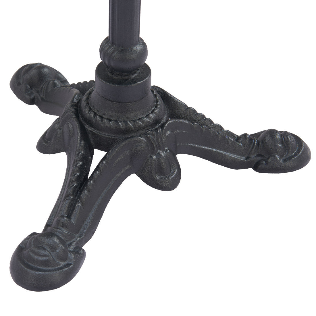 Black ornate pedestal base foot with three claw legs