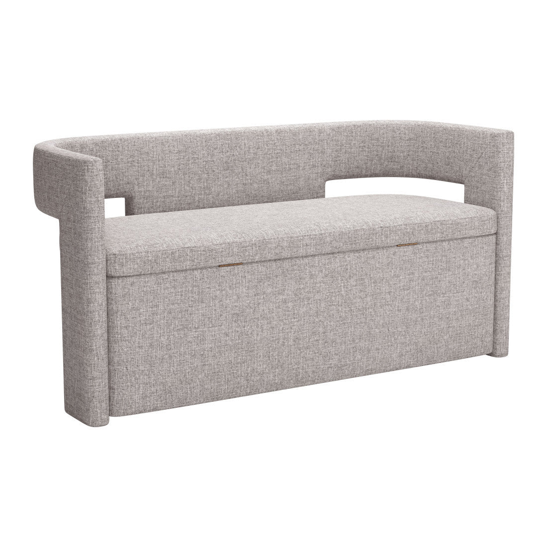 55" Gray Fabric Upholstered Storage Bench With Flip Top - Living Room