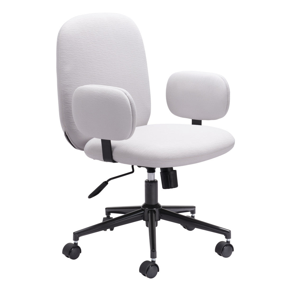 Beige and Black Adjustable Height Swivel Rolling Office Chair - Office