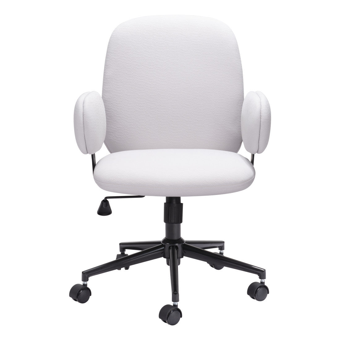 Beige and Black Adjustable Height Swivel Rolling Office Chair - Office