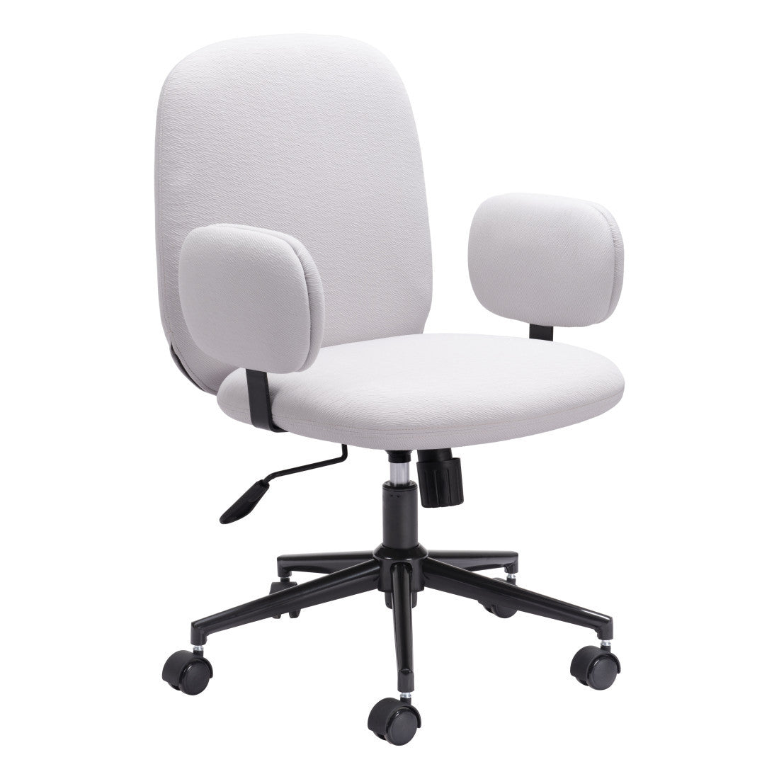 Beige and Black Adjustable Height Swivel Rolling Office Chair - Office