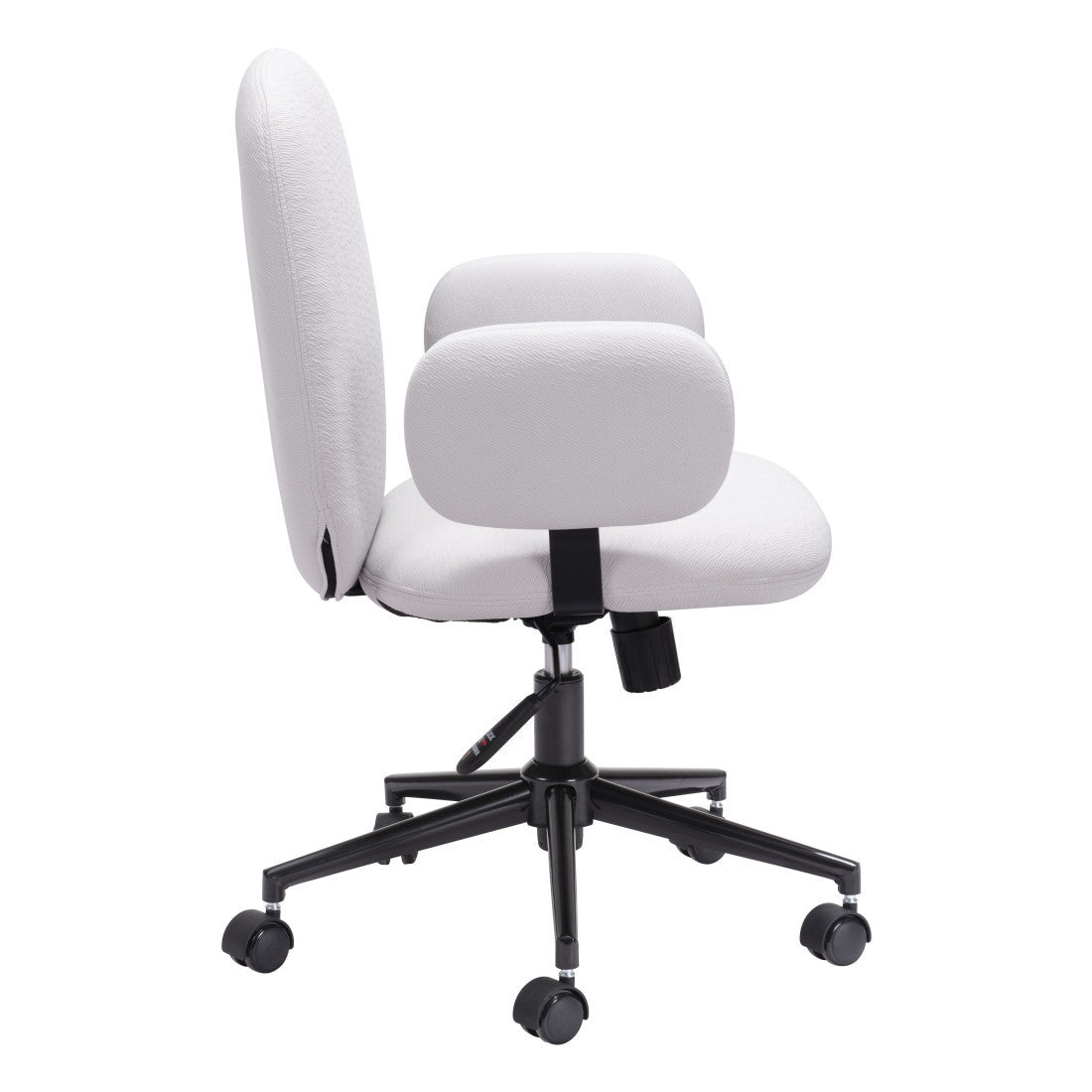 Beige and Black Adjustable Height Swivel Rolling Office Chair - Office