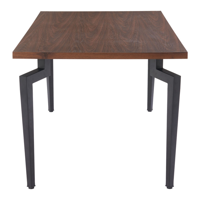 71" Brown and Black Wood and Steel Dining Table - Kitchen & Dining
