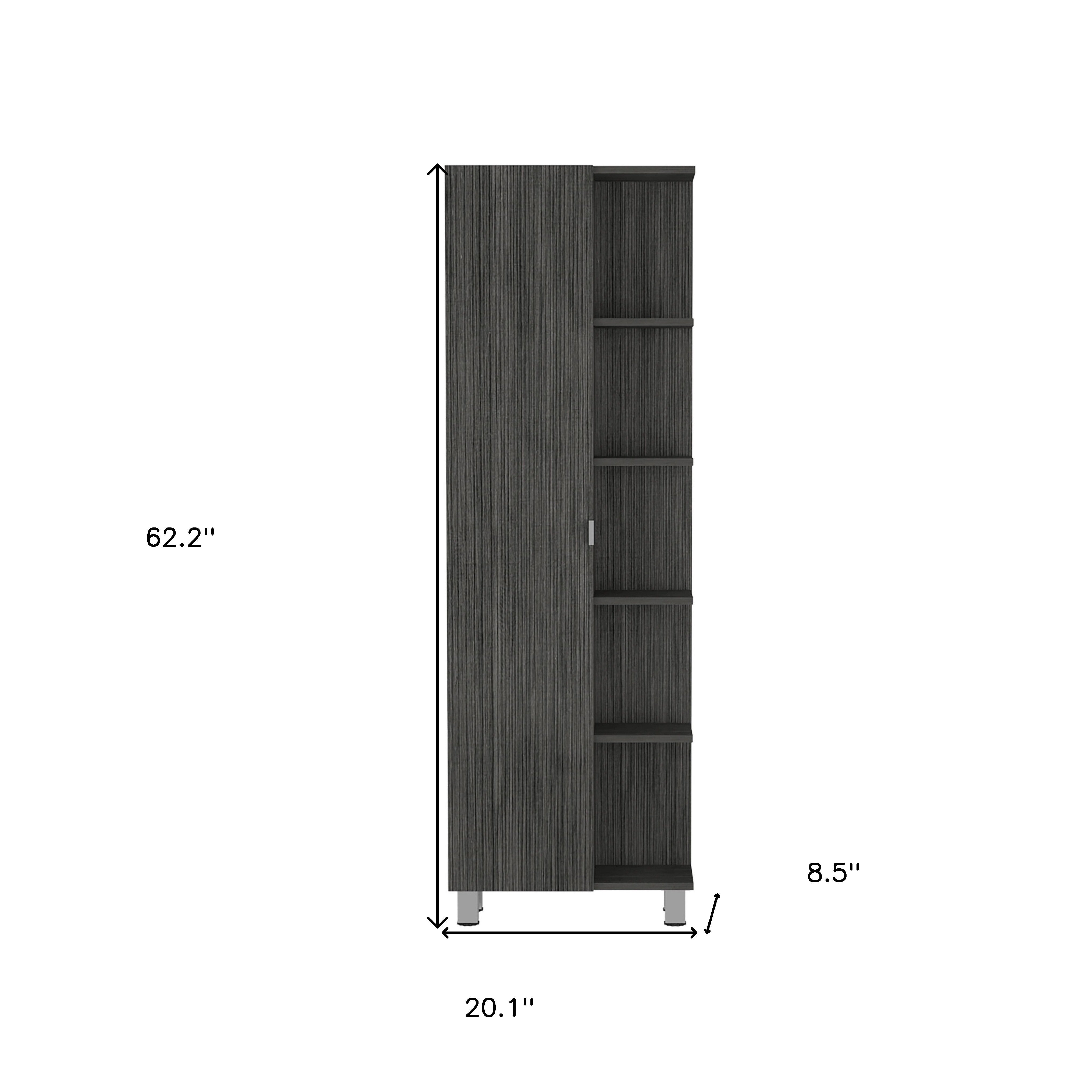 20" Gray Wood Accent Cabinet With Single Door - Kitchen & Dining