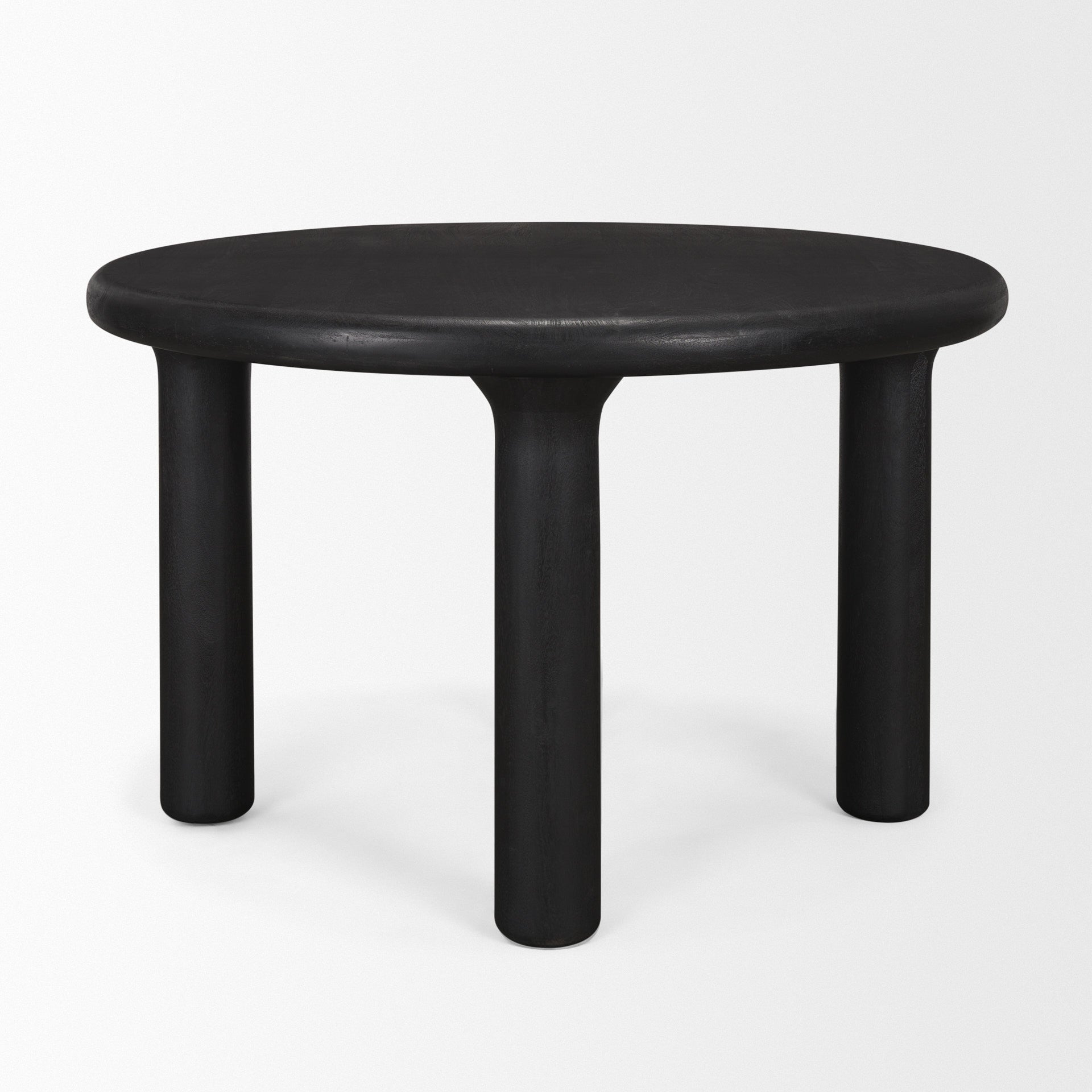 48" Black Solid Wood Round Top Dining Table - Kitchen & Dining