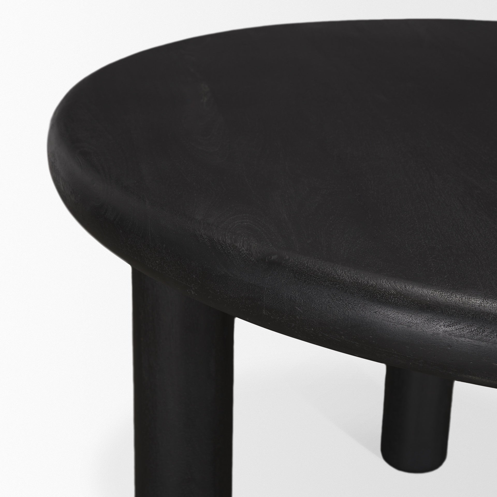 48" Black Solid Wood Round Top Dining Table - Kitchen & Dining