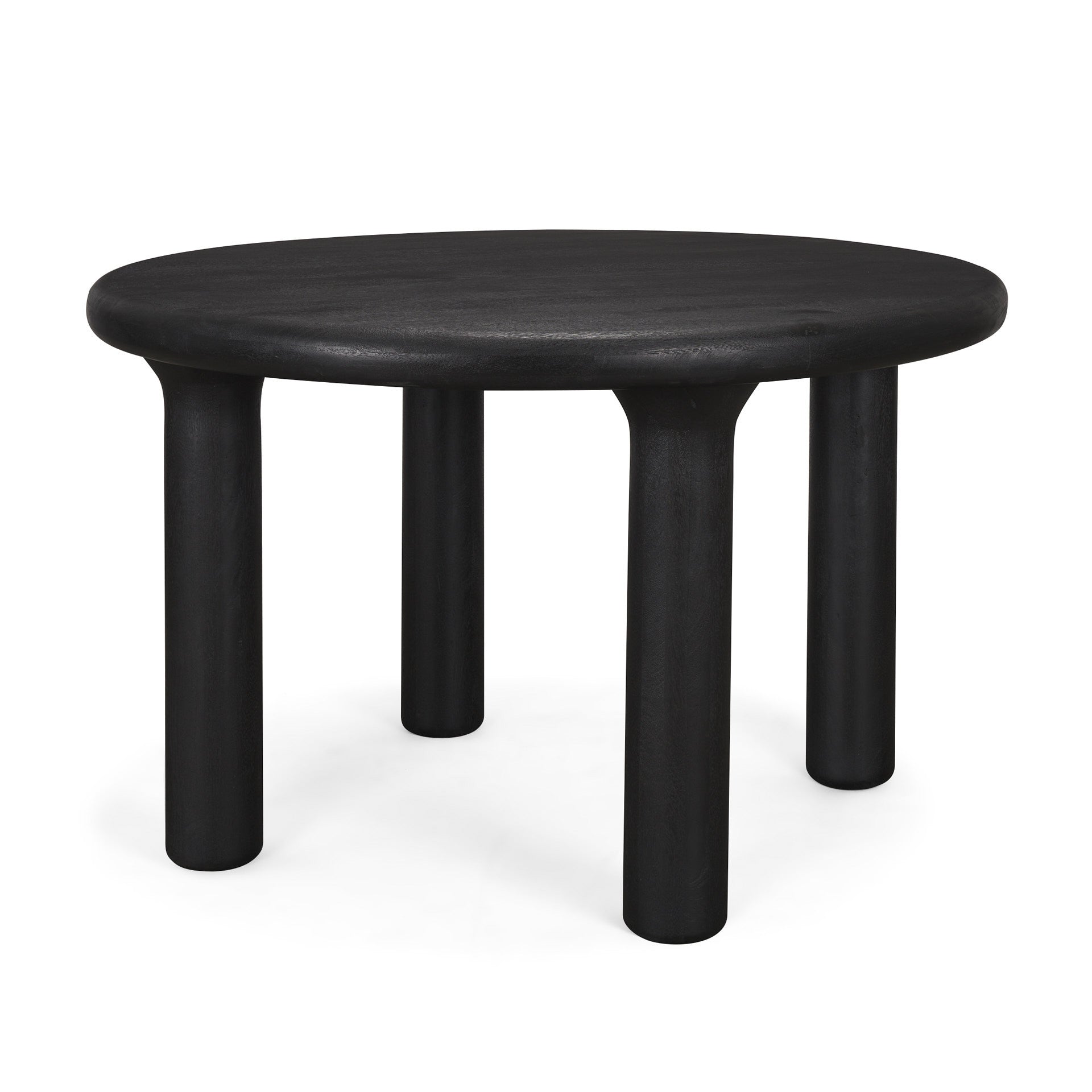 48" Black Solid Wood Round Top Dining Table - Kitchen & Dining