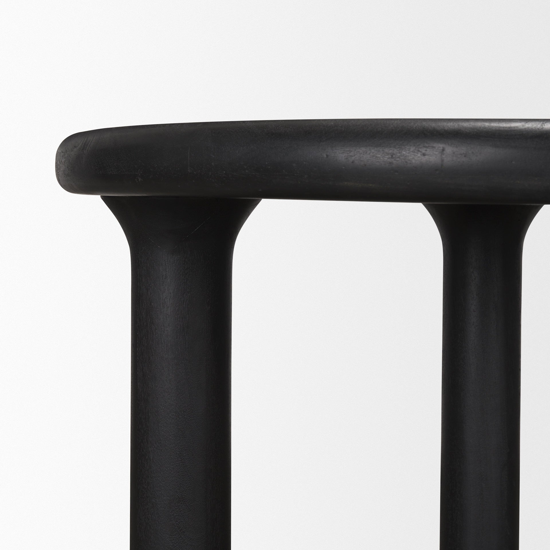 48" Black Solid Wood Round Top Dining Table - Kitchen & Dining