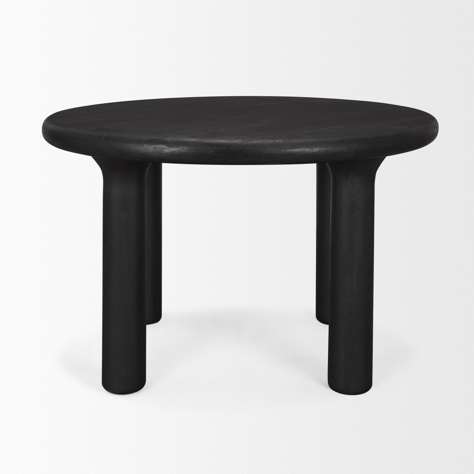 48" Black Solid Wood Round Top Dining Table - Kitchen & Dining