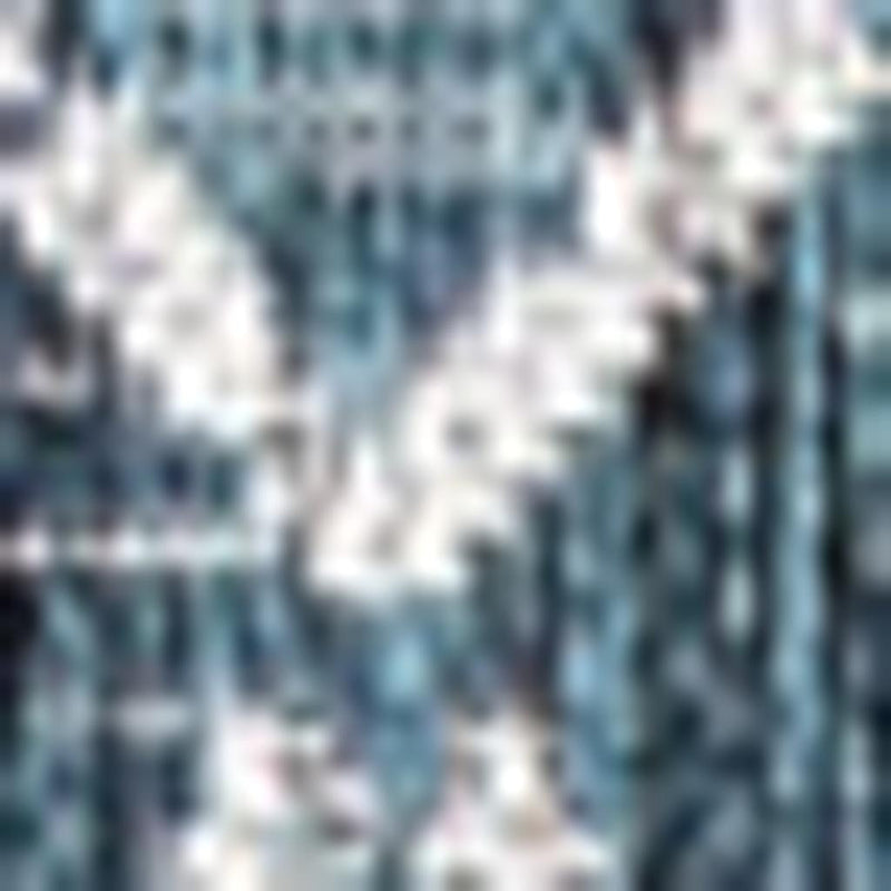 Teal blue area rug with white square trellis pattern, tight close-up