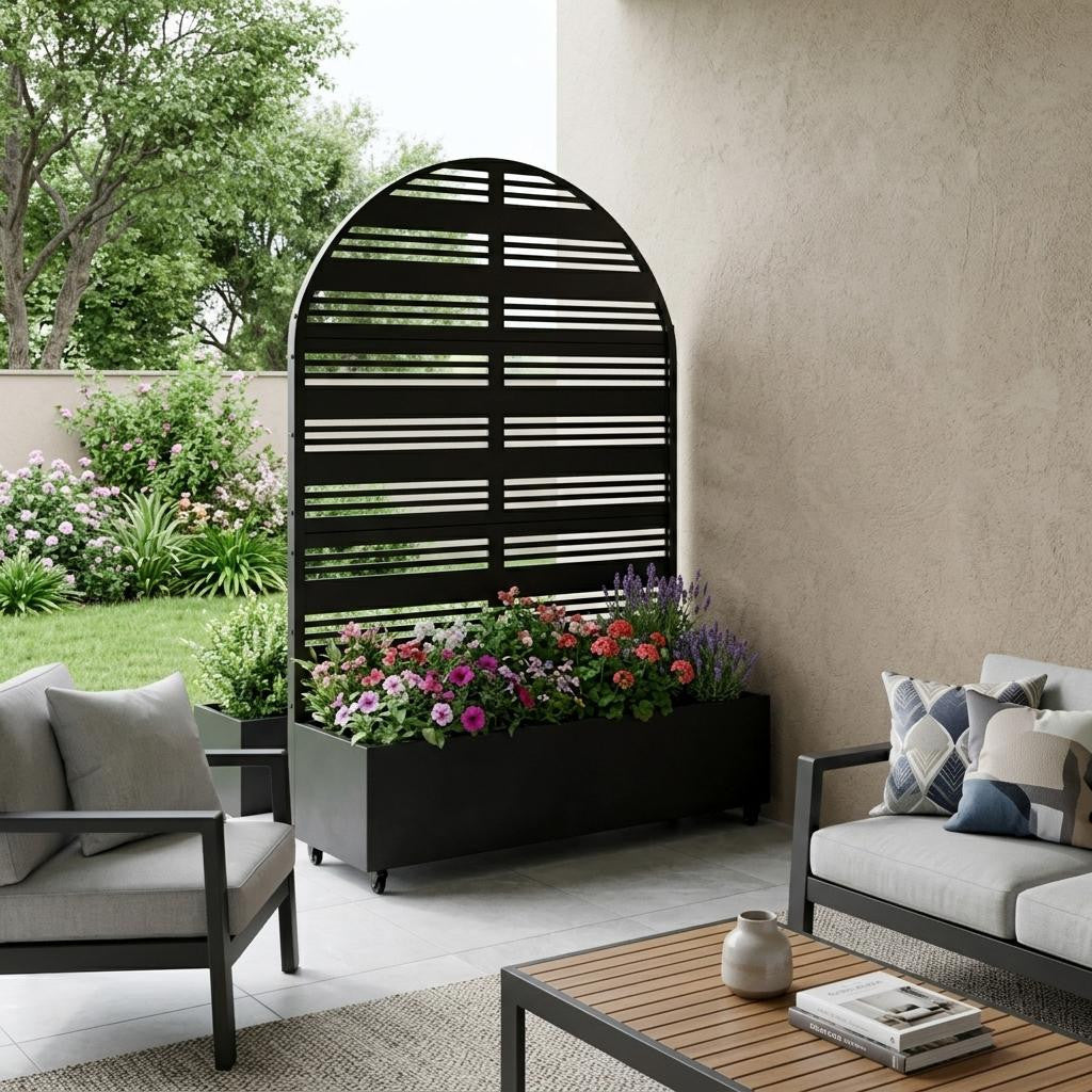 71" X 47" Black Galvanized Metal Rectangular Planter Box - Sports & Outdoor