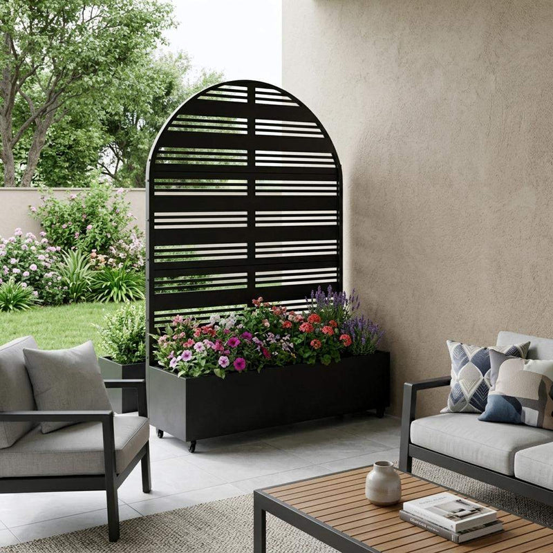 71" X 47" Black Galvanized Metal Rectangular Planter Box - Sports & Outdoor
