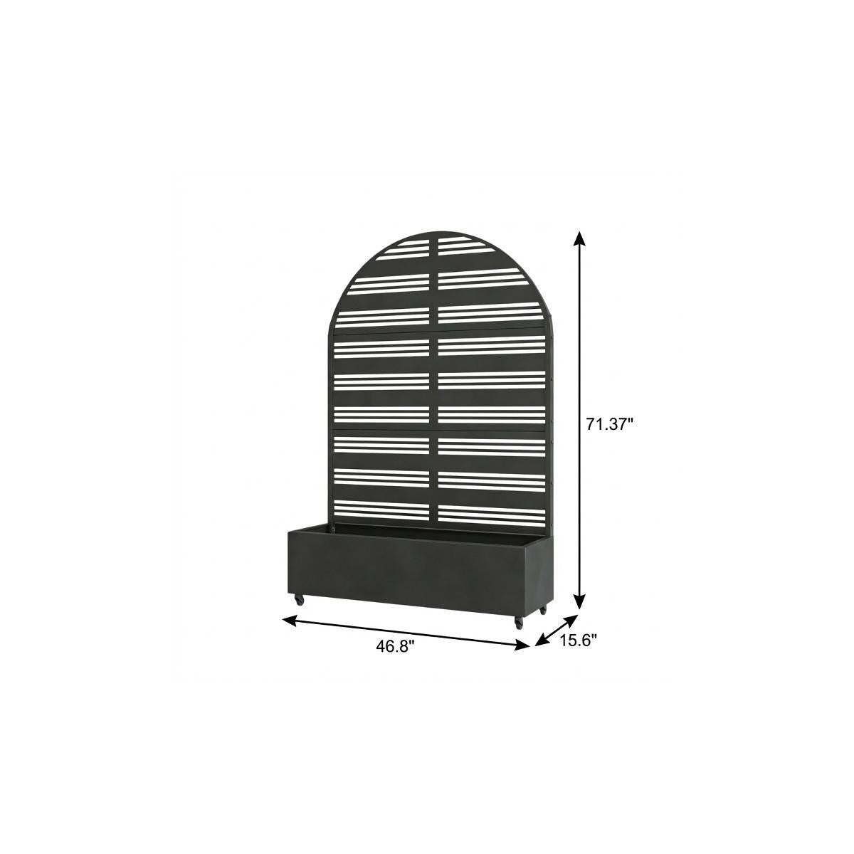 71" X 47" Black Galvanized Metal Rectangular Planter Box - Sports & Outdoor
