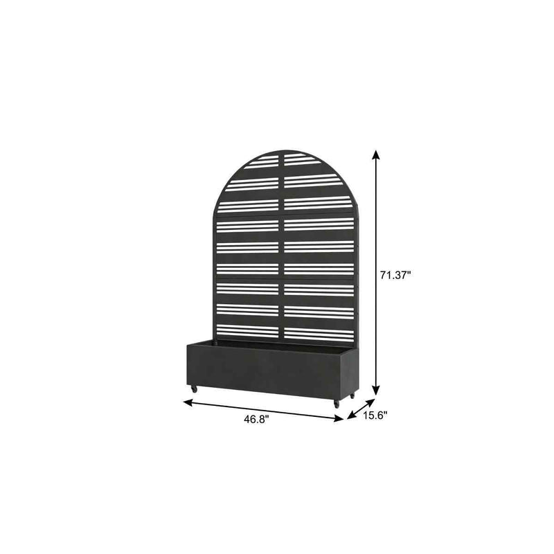 71" X 47" Black Galvanized Metal Rectangular Planter Box - Sports & Outdoor