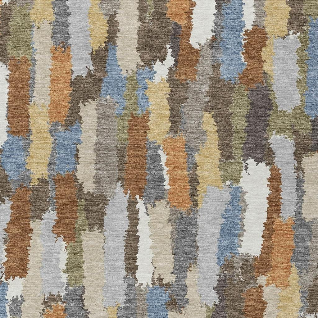 3' X 5' Chocolate And Beige Striped Washable Indoor Outdoor Area Rug - Sports & Outdoor